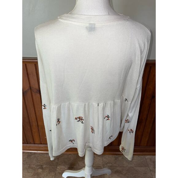 Womens ALYA Francesca Shirt White Orange Floral Long‎ Sleeve Blouse Size S - Picture 4 of 7